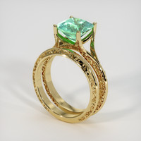 2.18 Ct. Emerald Ring, 18K Yellow Gold 2