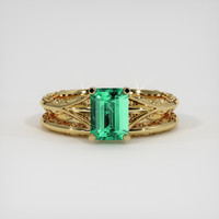 1.19 Ct. Emerald Ring, 18K Yellow Gold 1