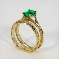 1.19 Ct. Emerald Ring, 18K Yellow Gold 2