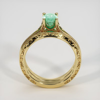 0.77 Ct. Emerald Ring, 18K Yellow Gold 3