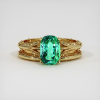 1.46 Ct. Emerald Ring, 18K Yellow Gold 1