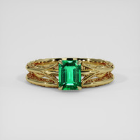 1.52 Ct. Emerald Ring, 18K Yellow Gold 1