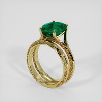4.00 Ct. Emerald Ring, 18K Yellow Gold 2