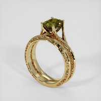 1.97 Ct. Greenish Brown Demantoid Garnet Ring, 18K Yellow Gold 2
