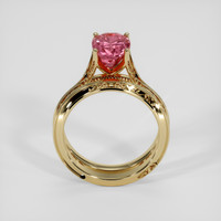 2.91 Ct. Reddish Pink Sapphire Ring, 18K Yellow Gold 3