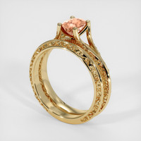 0.75 Ct. Sapphire Ring, 18K Yellow Gold 2