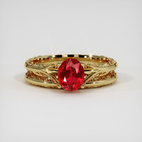 1.20 Ct. Ruby Ring, 18K Yellow Gold 1