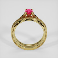 0.53 Ct. Purplish Red Ruby Ring, 18K Yellow Gold 3