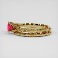0.53 Ct. Purplish Red Ruby Ring, 18K Yellow Gold 4