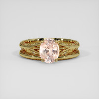 1.84 Ct. Peach Sapphire Ring, 18K Yellow Gold 1