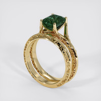2.56 Ct. Green Sapphire Ring, 18K Yellow Gold 2