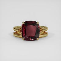 5.78 Ct. Reddish Orange Sapphire Ring, 18K Yellow Gold 1