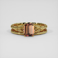 1.85 Ct. Orangish Brown Sapphire Ring, 18K Yellow Gold 1