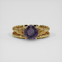 2.08 Ct. Purple Sapphire Ring, 18K Yellow Gold 1
