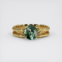 2.03 Ct. Green Sapphire Ring, 18K Yellow Gold 1