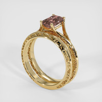 1.33 Ct. Bi Color Sapphire Ring, 18K Yellow Gold 2