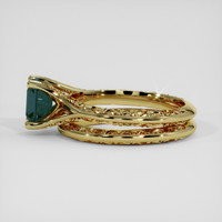2.22 Ct. Greenish Blue Sapphire Ring, 18K Yellow Gold 4