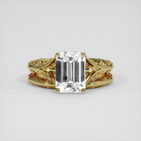 3.05 Ct. White Sapphire Ring, 18K Yellow Gold 1