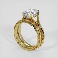 3.05 Ct. White Sapphire Ring, 18K Yellow Gold 2