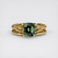 2.19 Ct. Green Sapphire Ring, 18K Yellow Gold 1