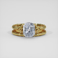 2.66 Ct. Bluish Grey Sapphire Ring, 18K Yellow Gold 1