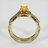 0.57 Ct. Orange Sapphire Ring, 18K Yellow Gold 3