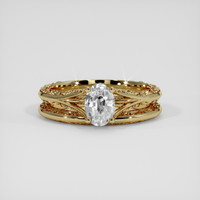 0.75 Ct. White Sapphire Ring, 18K Yellow Gold 1