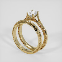 0.75 Ct. White Sapphire Ring, 18K Yellow Gold 2