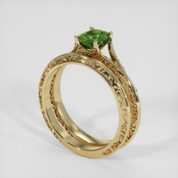 1.32 Ct. Yellowish Green Sapphire Ring, 18K Yellow Gold 2