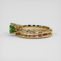 1.32 Ct. Yellowish Green Sapphire Ring, 18K Yellow Gold 4