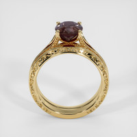 2.10 Ct. Pinkish Brown Sapphire Ring, 18K Yellow Gold 3