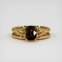 1.44 Ct. Brown Sapphire Ring, 18K Yellow Gold 1