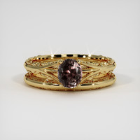 0.85 Ct. Brown Sapphire Ring, 18K Yellow Gold 1
