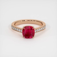 2.05 Ct. Ruby Ring, 14K Rose Gold 1