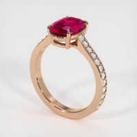 2.55 Ct. Ruby Ring, 14K Rose Gold 2