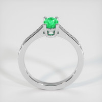 0.58 Ct. Emerald Ring, 18K White Gold 3