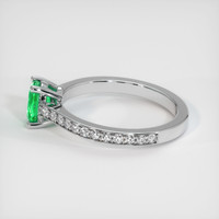 0.58 Ct. Emerald Ring, 18K White Gold 4