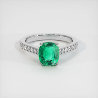 1.82 Ct. Emerald Ring, 18K White Gold 1
