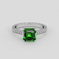 2.02 Ct. Green Tsavorite Garnet Ring, 18K White Gold 1