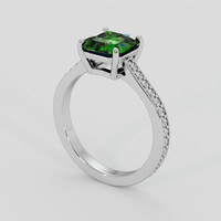 2.02 Ct. Green Tsavorite Garnet Ring, 18K White Gold 2