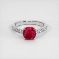 2.05 Ct. Ruby Ring, 18K White Gold 1