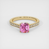 1.51 Ct. Pink Sapphire Ring, 14K Yellow Gold 1