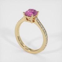 1.51 Ct. Pink Sapphire Ring, 14K Yellow Gold 2