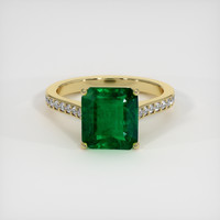 4.00 Ct. Emerald Ring, 18K Yellow Gold 1