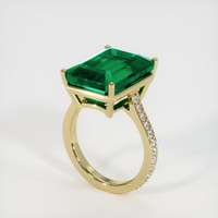 11.15 Ct. Emerald Ring, 18K Yellow Gold 2