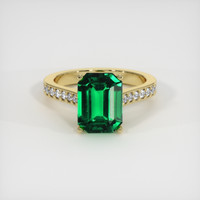 3.34 Ct. Emerald Ring, 18K Yellow Gold 1
