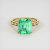 3.84 Ct. Emerald Ring, 18K Yellow Gold 1