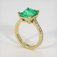 3.84 Ct. Emerald Ring, 18K Yellow Gold 2