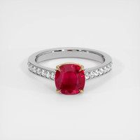 2.05 Ct. Ruby Ring, 14K Yellow & White 1