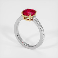 2.05 Ct. Ruby Ring, 14K Yellow & White 2